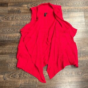 Focus Casual Life XL Red Waffle Knit Open Flyaway Vest